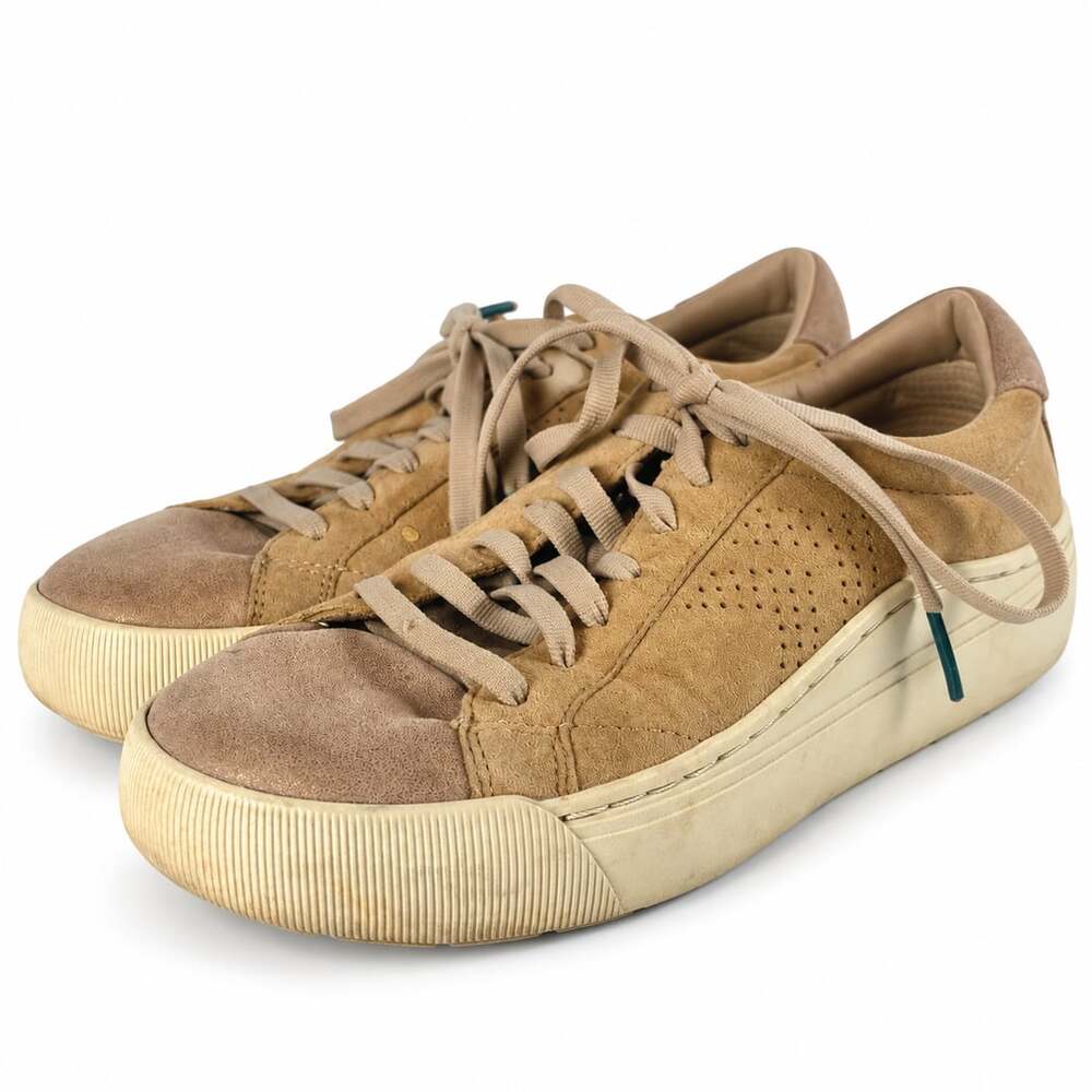 Dr. Scholl's Take It Easy Taupe Suede Platform Sneakers